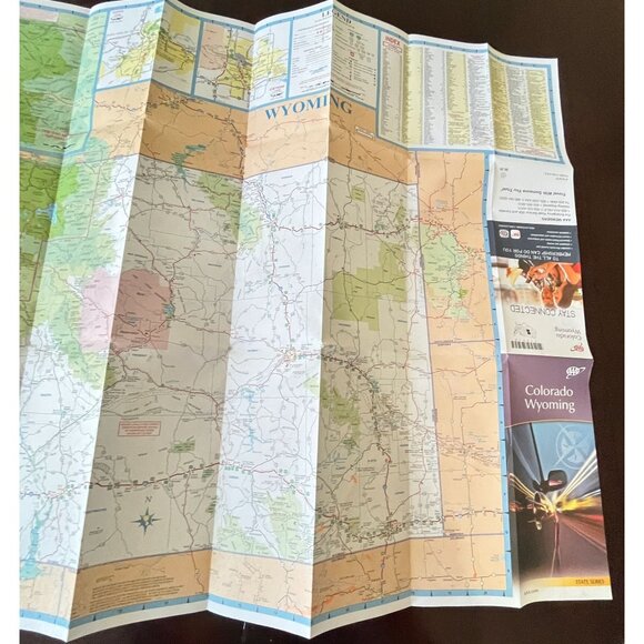 Colorado Wyoming State Map Transportation Travel Highway Map 2018 AAA - Picture 5 of 12